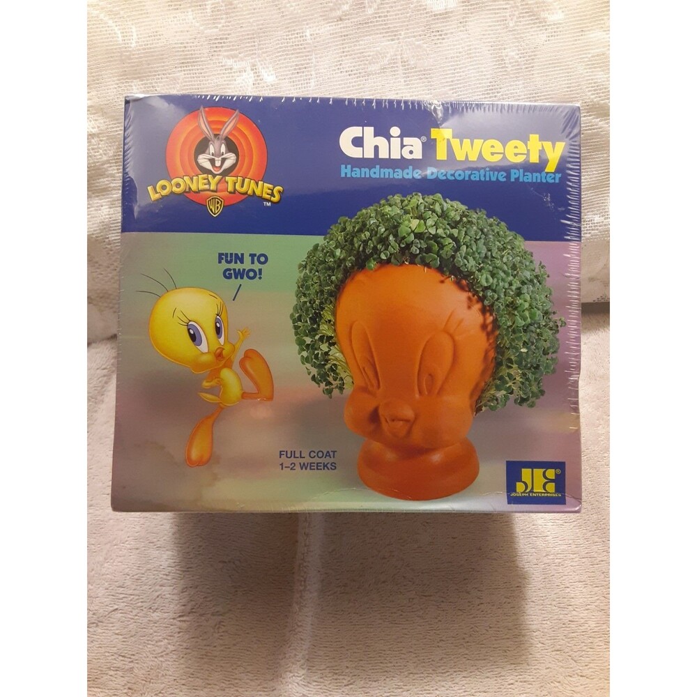 Chia Tweety handmade Decorative Planter Looney Tunes Fun to Grow Sealed in box